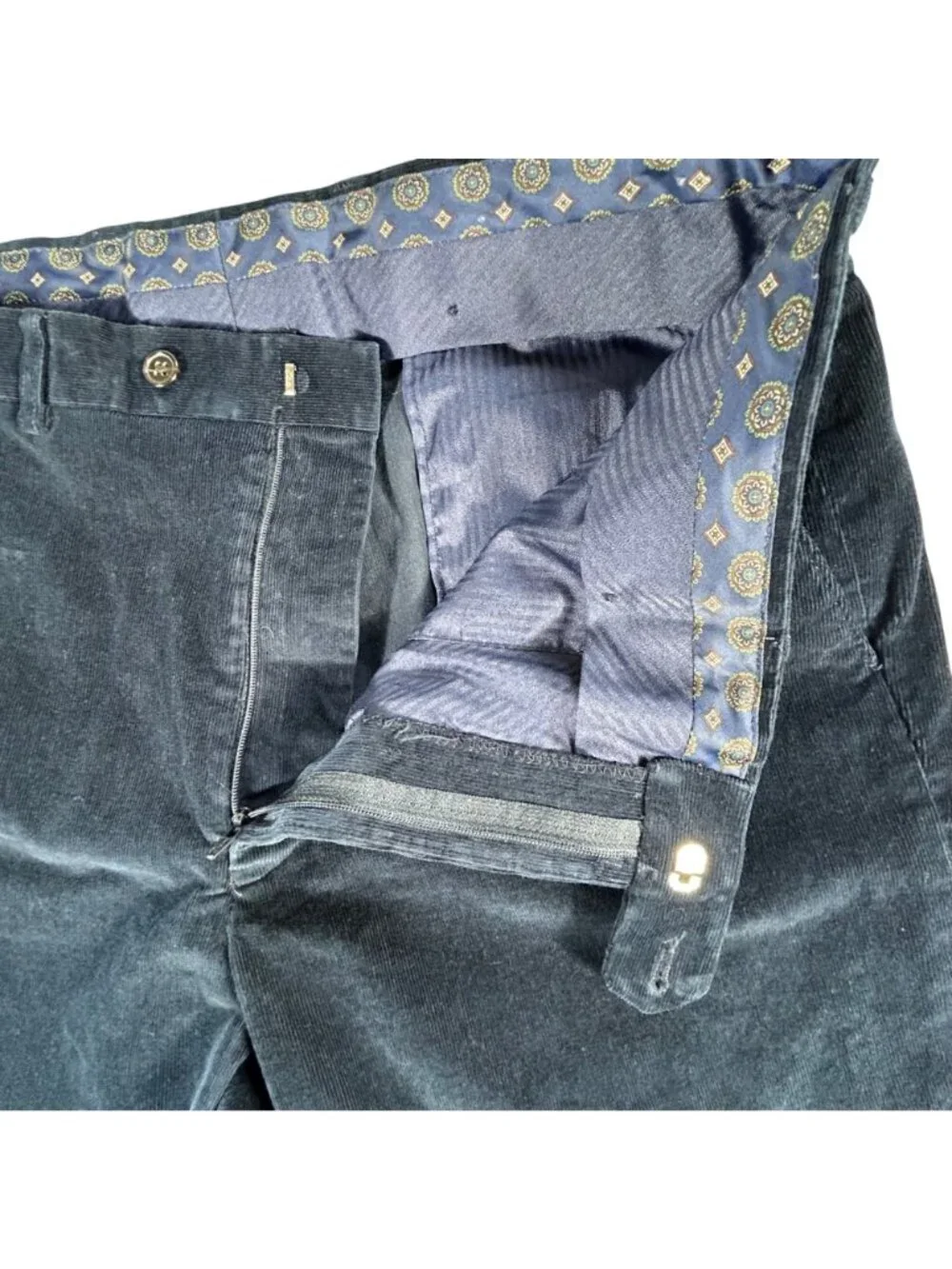 Lauren Ralph Lauren Navy Blue Corduroy Pants Mens 36x32 Classic Fit Chino Preppy